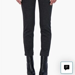 Women's Black Checkered Straight Leg Pants